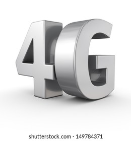 Big metal letters 4G on white