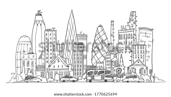Big modern City\
illustration with office buildings and skyscrapers. Business\
concept illustration\
