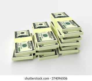 Many Stacks Money Lying On Each Stock Illustration 346117454