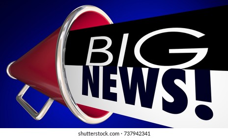 Big News Announcement Important Update Megaphone Bullhorn 3d Illustration