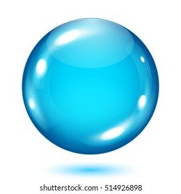 Big Opaque Light Blue Sphere Shadow Stock Illustration 514926898