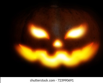 Big Pumpkin Scary Face Halloween Photo Stock Illustration 723990691 ...