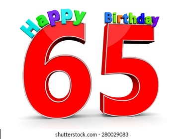 Big Red Number 65 Happy Birthday Stock Illustration 280029083 ...