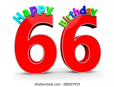 Big Red Number 6 Happy Birthday Stock Illustration 280026530