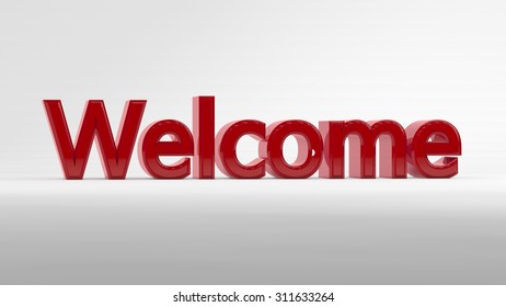 Big Red Threedimensional Sign Welcome White Stock Illustration ...