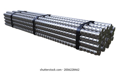 Big Reinforcing Bar Pack - Isolated Industrial 3D Rendering