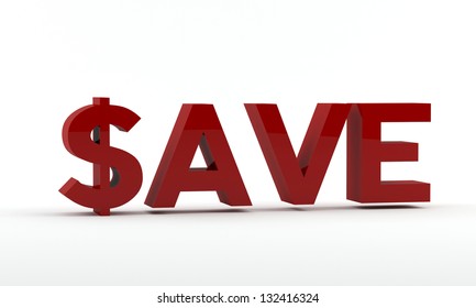 Big Save Text In Red With Dollar Sign