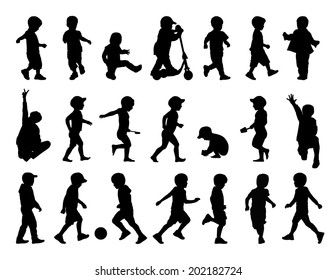 Children Silhouettes Stock Vector (royalty Free) 133214657