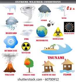 Big Set Of Extreme Weather Conditions