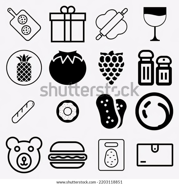 Big set of food\
icons