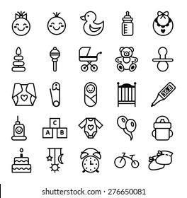 Big Set Icons Black White Baby Stock Illustration 276650081 | Shutterstock