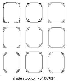 Big Set Thin Vintage Gold Frame Stock Illustration 645567094 | Shutterstock