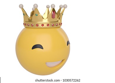 Big Smile Emoticon Golden Crown On Stock Illustration 1030572262 ...