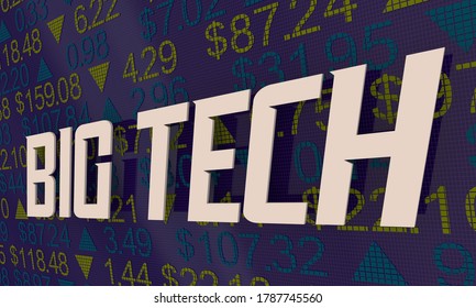 Big Tech Giant Technology Companies Stock Market Leaders 3d Illustration