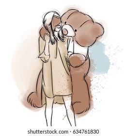 Big Teddy Bear What Every Girl Stock Illustration Shutterstock