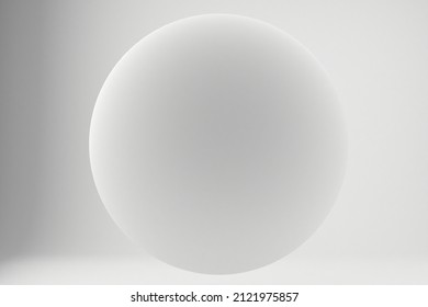 Big white Sphere or Button isolated on white background 3d