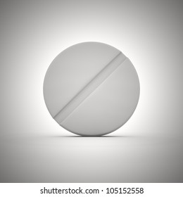 Big White Tablet Round Shape Stock Illustration 105152558