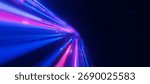 Bigdata light speed planar flow to infinity. Abstract digital data stream of quantum computing. Cyberspace of qubit trails. Modern tech information transmission. 3D Illustration