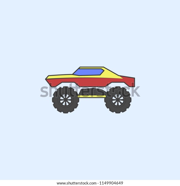 bigfoot car field outline icon.\
Element of monster trucks show icon for mobile concept and web\
apps. Field outline bigfoot car icon can be used for web and\
mobile