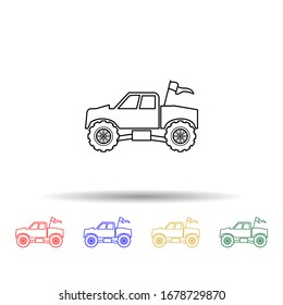 Bigfoot car multi color style icon. Simple thin line, outline illustration of bigfoot car icons for ui and ux, website or mobile application