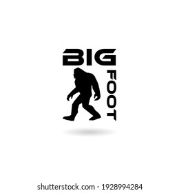 Bigfoot Sasquatch Yeti Silhouette Icon With Shadow