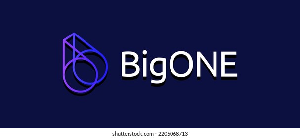 BigONE cryptocurrency One Token Banner. Illustration of Bigone exchange  and wallet logo on isolated background with text. - Powered by Shutterstock