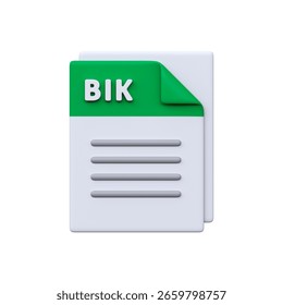 BIK file, format, 3D icon. Video format used in games for cutscenes, in-game movies, and cinematic sequences.