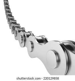 Bike Chain. 3d Illustration Isolated On White Background