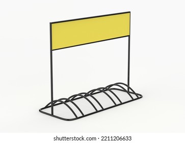 Bike Parking Mockup Isolated On White Background. 3d Illustration