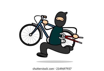 Bike Thief Escapes After The Theft With A Stolen Bike And Bolt Cutters