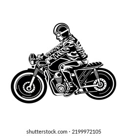 Biker Silhouette Isolated On White Background Stock Illustration ...