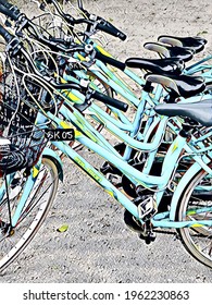 Bikes all lined up ready to go