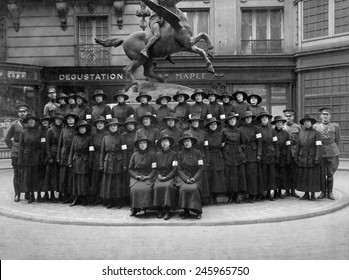 Bi-lingual American Women With The U.S. Army In France During WWI. They Translated French-English Telephone Communications. March 1918.