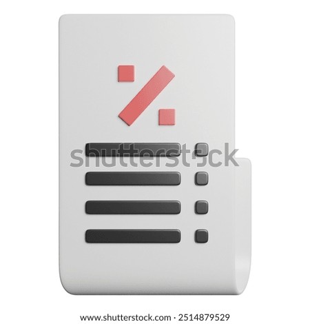 Bill Invoice Receipt 3D Rendering Icon illustration
