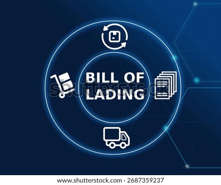 bill of lading concept.Bill of Lading is a document issued by a carrier detailing shipment of goods.