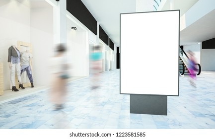 Billboard Advertising On A Mall 3d Rendering Mockup