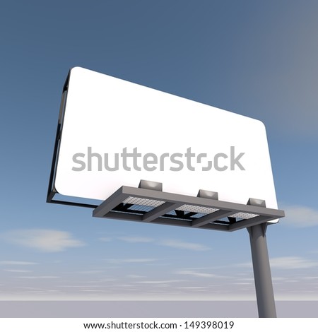 Billboard with empty screen, Illustration.