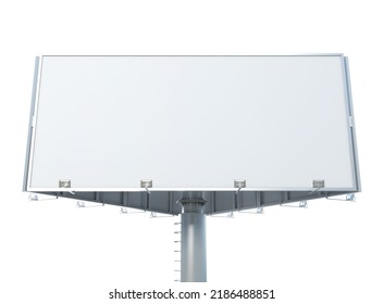 Billboard - Large Blank Billboard With Empty Screen On White Background For Outdoor Advertising Poster, Copy Space Banner Ready For Your Advertisement Design Or Mock Up Text. Business Concept.
