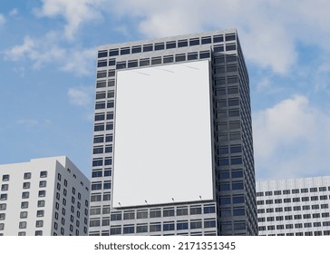 Billboard Mockup On Tall Building On The Street 3d