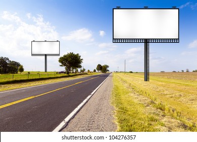 Blank Billboard Road Sign On Road Stock Photo (Edit Now) 1891033363