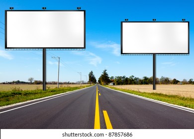 Blank Billboard Road Sign On Highway Stock Photo 161513729 | Shutterstock