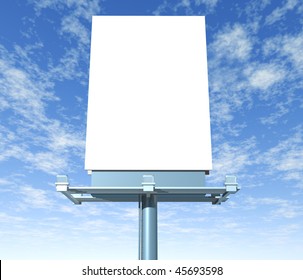 Billboard Vertical Angled Outdoor Display With Sky Background