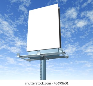 Billboard Vertical Angled Outdoor Display With Sky Background