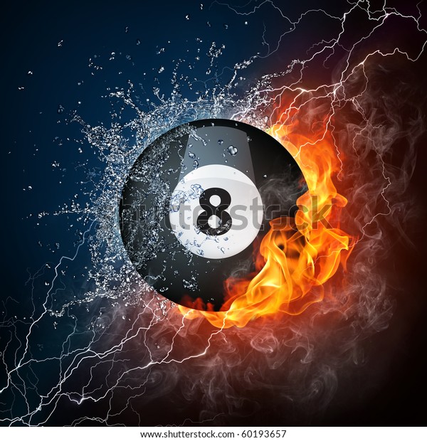 Billiard Ball Fire Water Illustration Billiard Stock Illustration 60193657