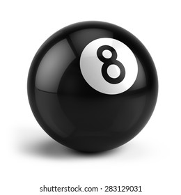 Billiard Snooker eight ball isolated on a white