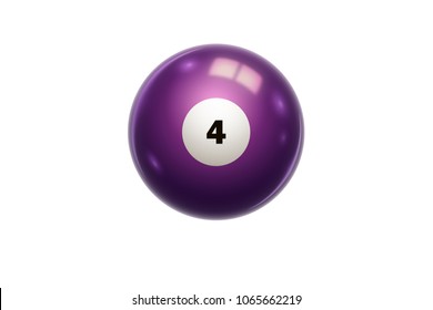 Billiards Purple Ball Number 4 Four Stock Illustration 1065662219 ...