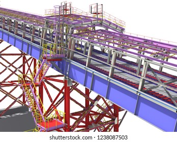 Bim Model 3d Structure Building Steel Stock Illustration 1238087515