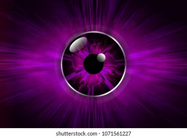 binary circuit board future technology, purple cyber security concept background, abstract hi speed digital internet.motion move blur. eye pixel 