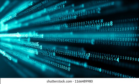 Binary Code Abstract Technology Background. Big Data. Coding Or Hacker Concept. Binary Code. Computer Techologies.