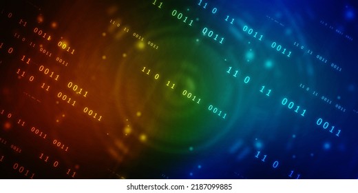 Binary Code Background, Digital Abstract technology background, flowing number one and zero text in binary code format in technology background. Internet Big data Concept